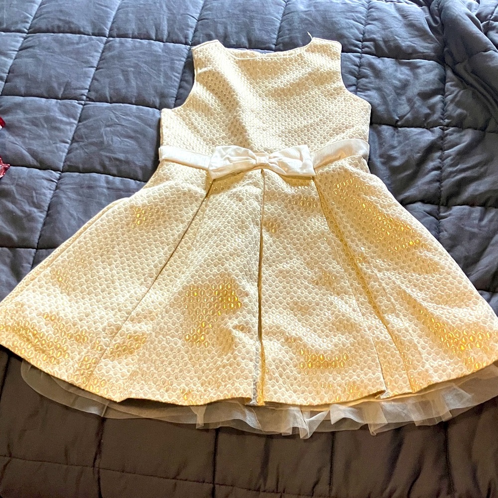 Gymboree Cream and Gold Formal Kids Dress